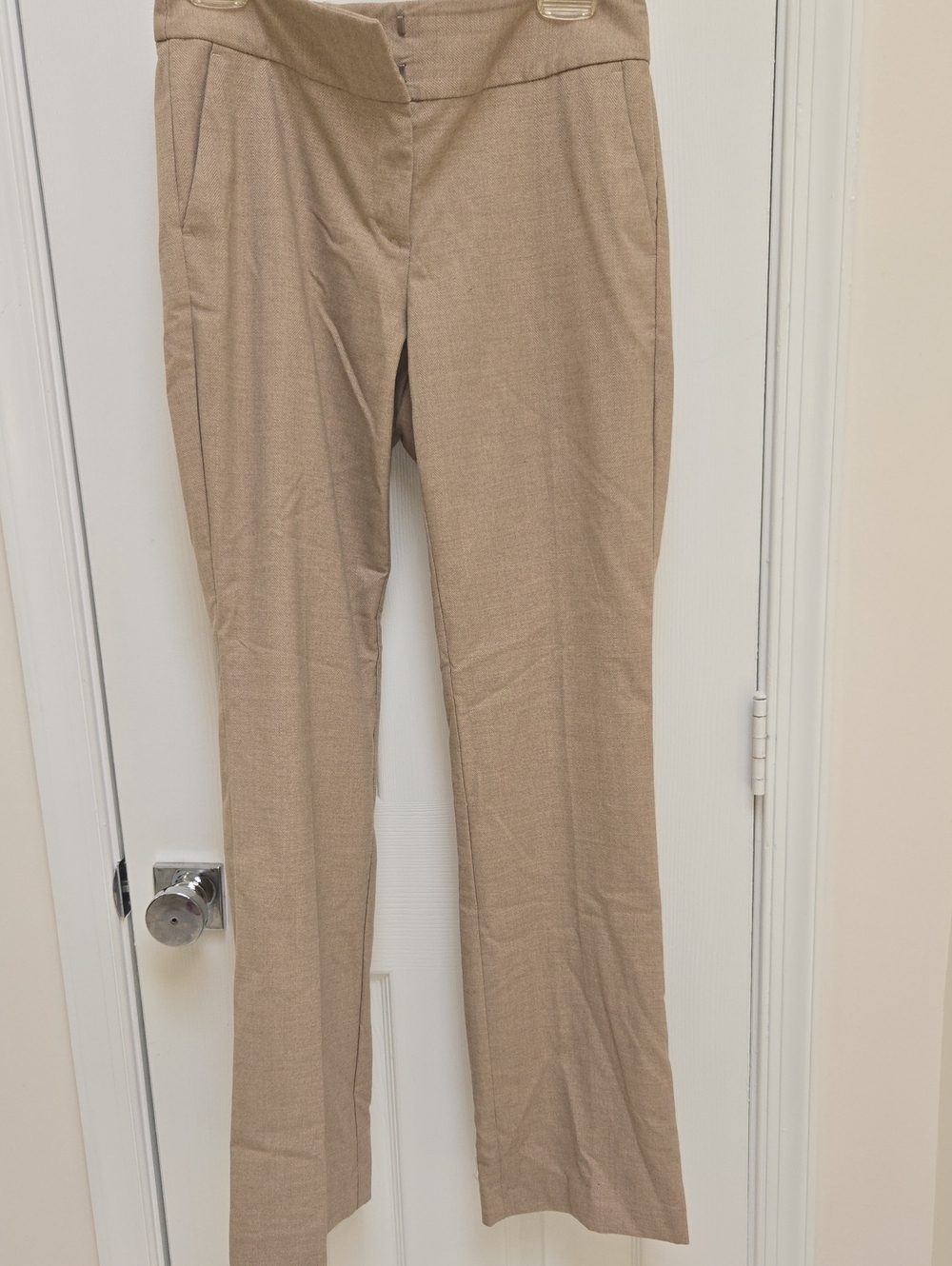Ann Taylor Factory Tan Straight-Leg Trousers